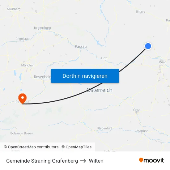 Gemeinde Straning-Grafenberg to Wilten map