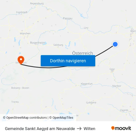 Gemeinde Sankt Aegyd am Neuwalde to Wilten map