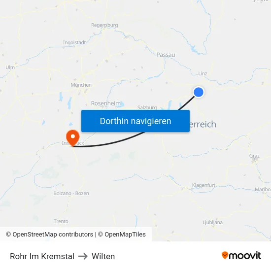 Rohr Im Kremstal to Wilten map