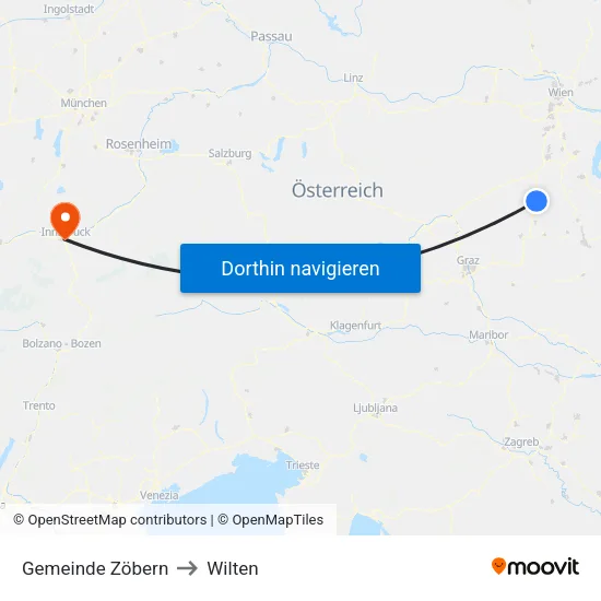 Gemeinde Zöbern to Wilten map