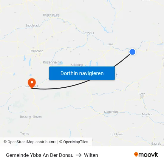 Gemeinde Ybbs An Der Donau to Wilten map