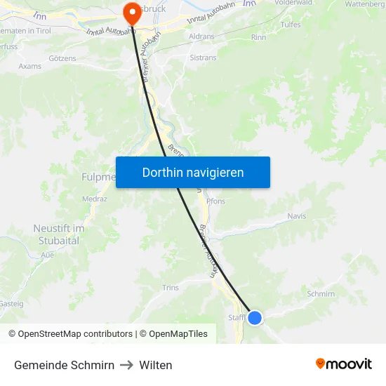 Gemeinde Schmirn to Wilten map