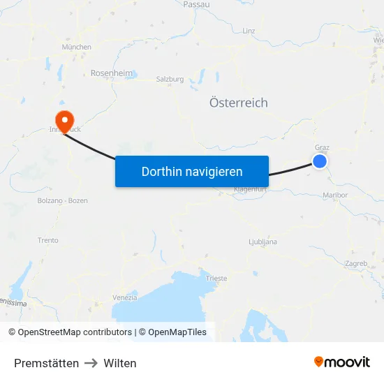 Premstätten to Wilten map
