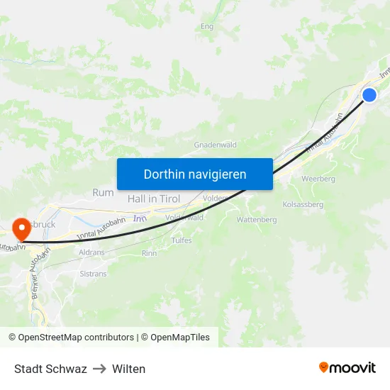 Stadt Schwaz to Wilten map