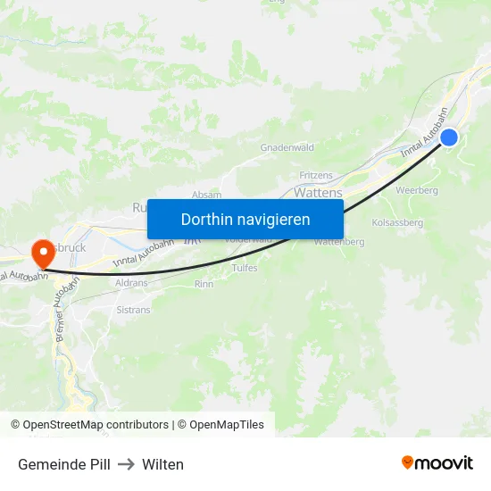 Gemeinde Pill to Wilten map