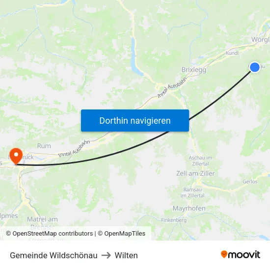 Gemeinde Wildschönau to Wilten map
