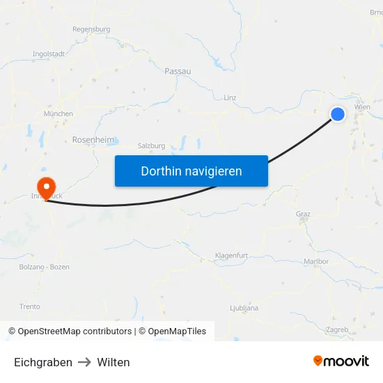 Eichgraben to Wilten map