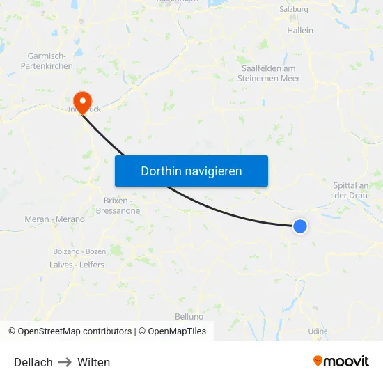 Dellach to Wilten map