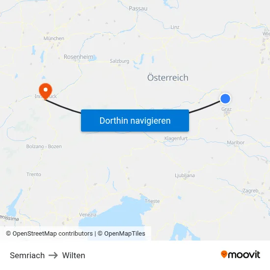 Semriach to Wilten map