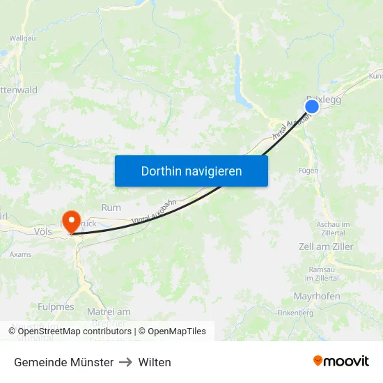 Gemeinde Münster to Wilten map