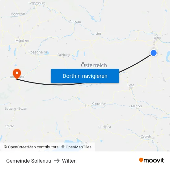 Gemeinde Sollenau to Wilten map