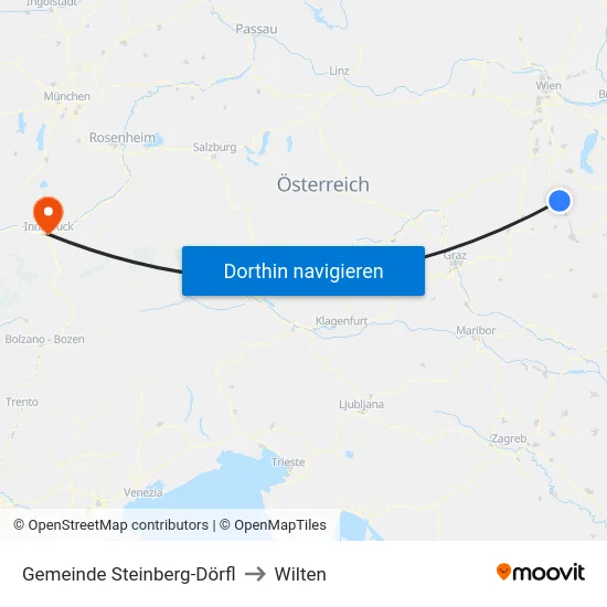 Gemeinde Steinberg-Dörfl to Wilten map