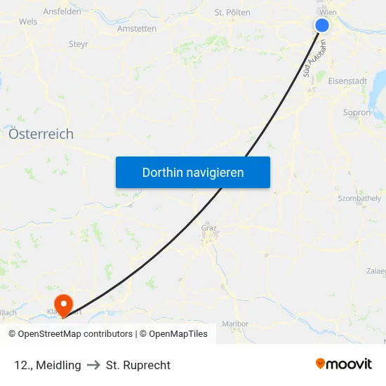 12., Meidling to St. Ruprecht map