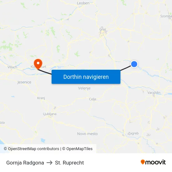 Gornja Radgona to St. Ruprecht map