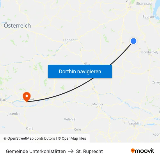 Gemeinde Unterkohlstätten to St. Ruprecht map