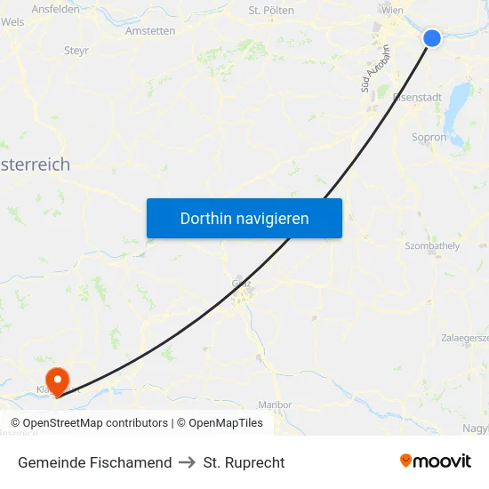 Gemeinde Fischamend to St. Ruprecht map
