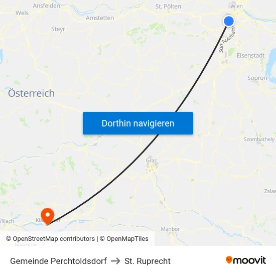 Gemeinde Perchtoldsdorf to St. Ruprecht map