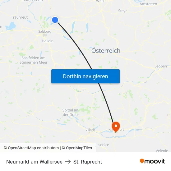 Neumarkt am Wallersee to St. Ruprecht map