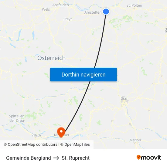 Gemeinde Bergland to St. Ruprecht map