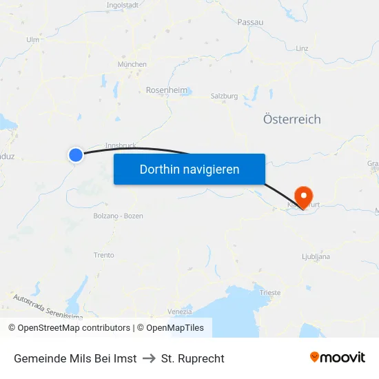 Gemeinde Mils Bei Imst to St. Ruprecht map