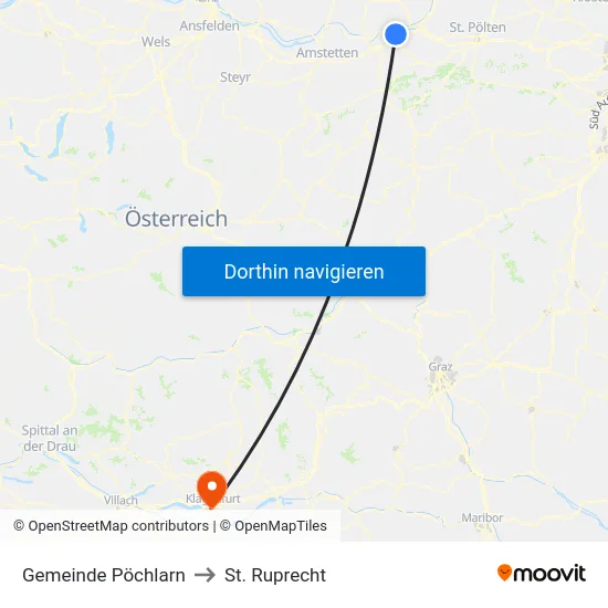 Gemeinde Pöchlarn to St. Ruprecht map