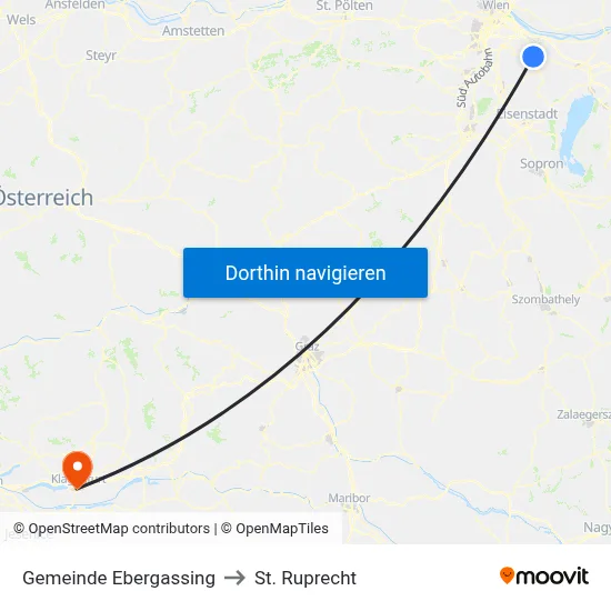 Gemeinde Ebergassing to St. Ruprecht map