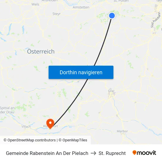 Gemeinde Rabenstein An Der Pielach to St. Ruprecht map