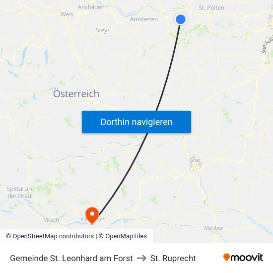 Gemeinde St. Leonhard am Forst to St. Ruprecht map
