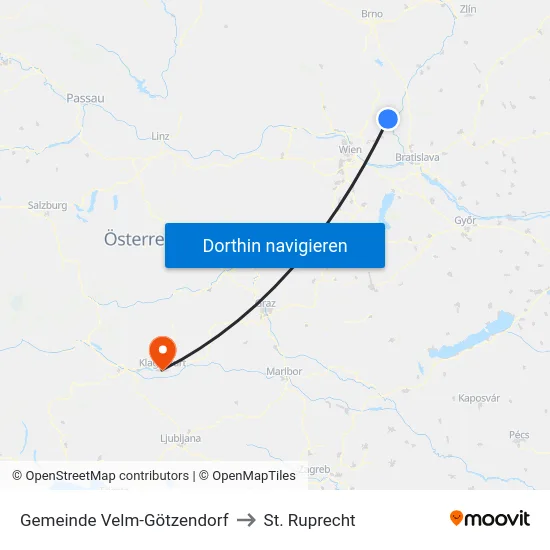 Gemeinde Velm-Götzendorf to St. Ruprecht map
