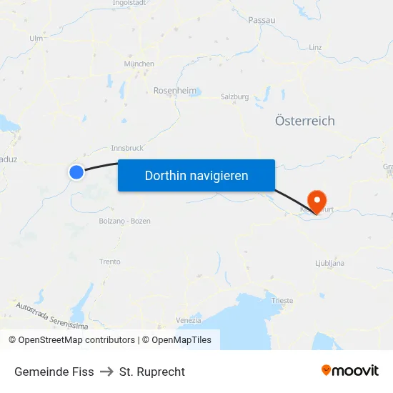 Gemeinde Fiss to St. Ruprecht map