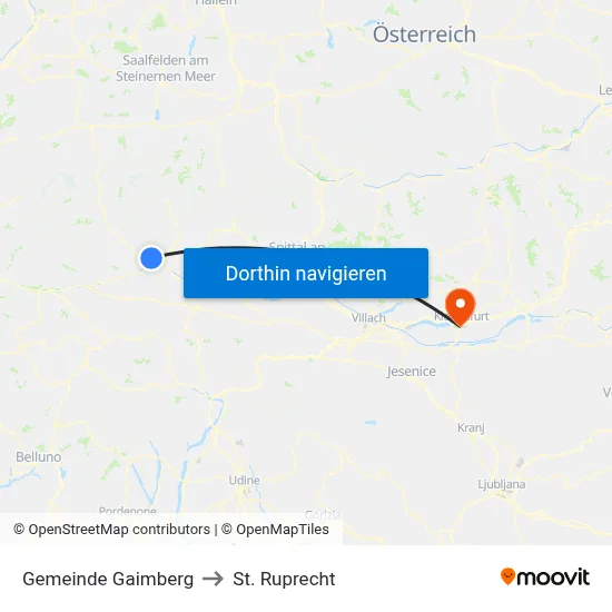 Gemeinde Gaimberg to St. Ruprecht map
