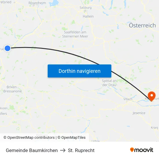 Gemeinde Baumkirchen to St. Ruprecht map