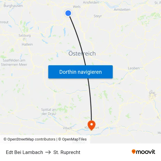 Edt Bei Lambach to St. Ruprecht map