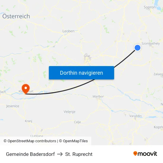 Gemeinde Badersdorf to St. Ruprecht map
