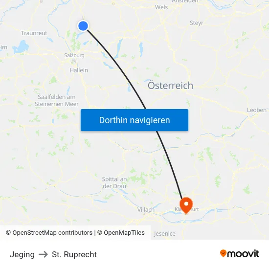 Jeging to St. Ruprecht map