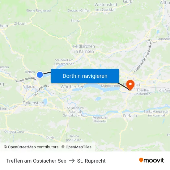 Treffen am Ossiacher See to St. Ruprecht map