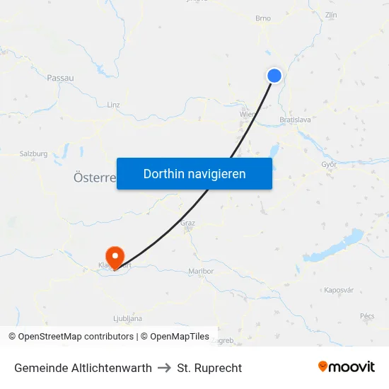 Gemeinde Altlichtenwarth to St. Ruprecht map