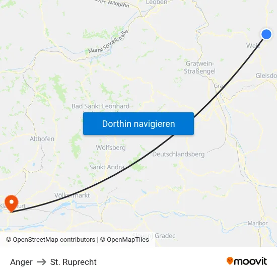 Anger to St. Ruprecht map