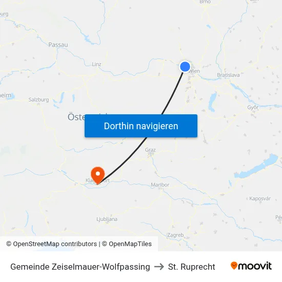 Gemeinde Zeiselmauer-Wolfpassing to St. Ruprecht map