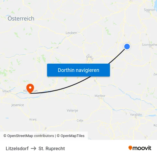 Litzelsdorf to St. Ruprecht map