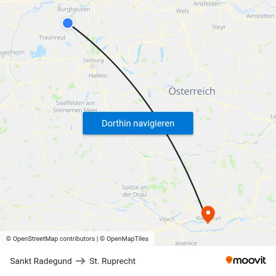 Sankt Radegund to St. Ruprecht map