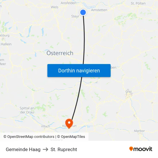 Gemeinde Haag to St. Ruprecht map