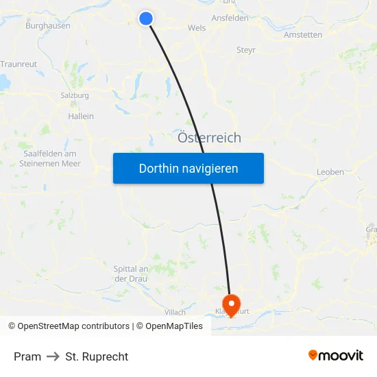 Pram to St. Ruprecht map