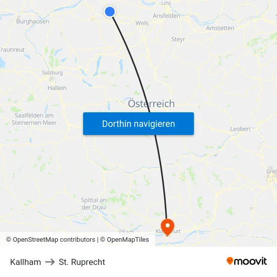 Kallham to St. Ruprecht map
