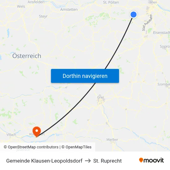 Gemeinde Klausen-Leopoldsdorf to St. Ruprecht map
