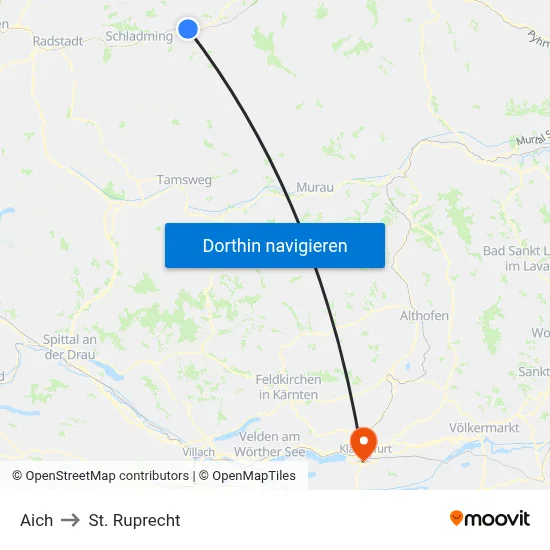 Aich to St. Ruprecht map