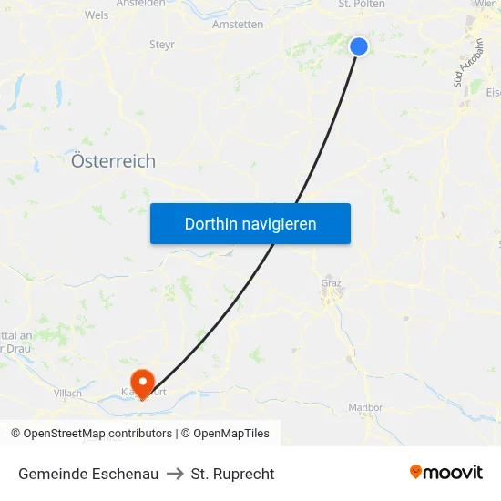 Gemeinde Eschenau to St. Ruprecht map