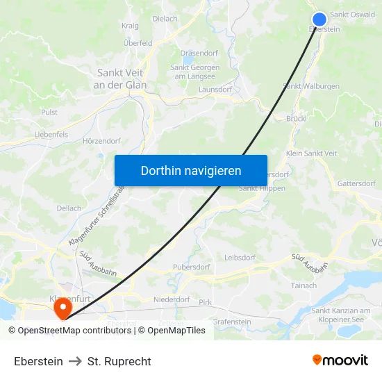 Eberstein to St. Ruprecht map