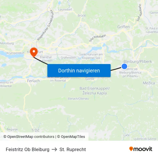 Feistritz Ob Bleiburg to St. Ruprecht map