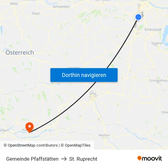 Gemeinde Pfaffstätten to St. Ruprecht map